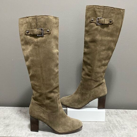 Michael Kors Shoes - Michael Kors Tall Suede Leather Burke Olive
Boots Size 7